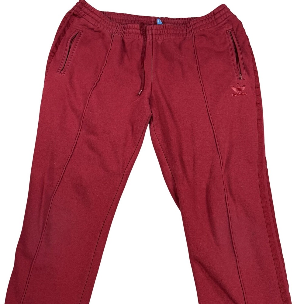 Adidas Joggers Men M Red Sweatpants Athletic Track Pants Streetwear ActivewearA